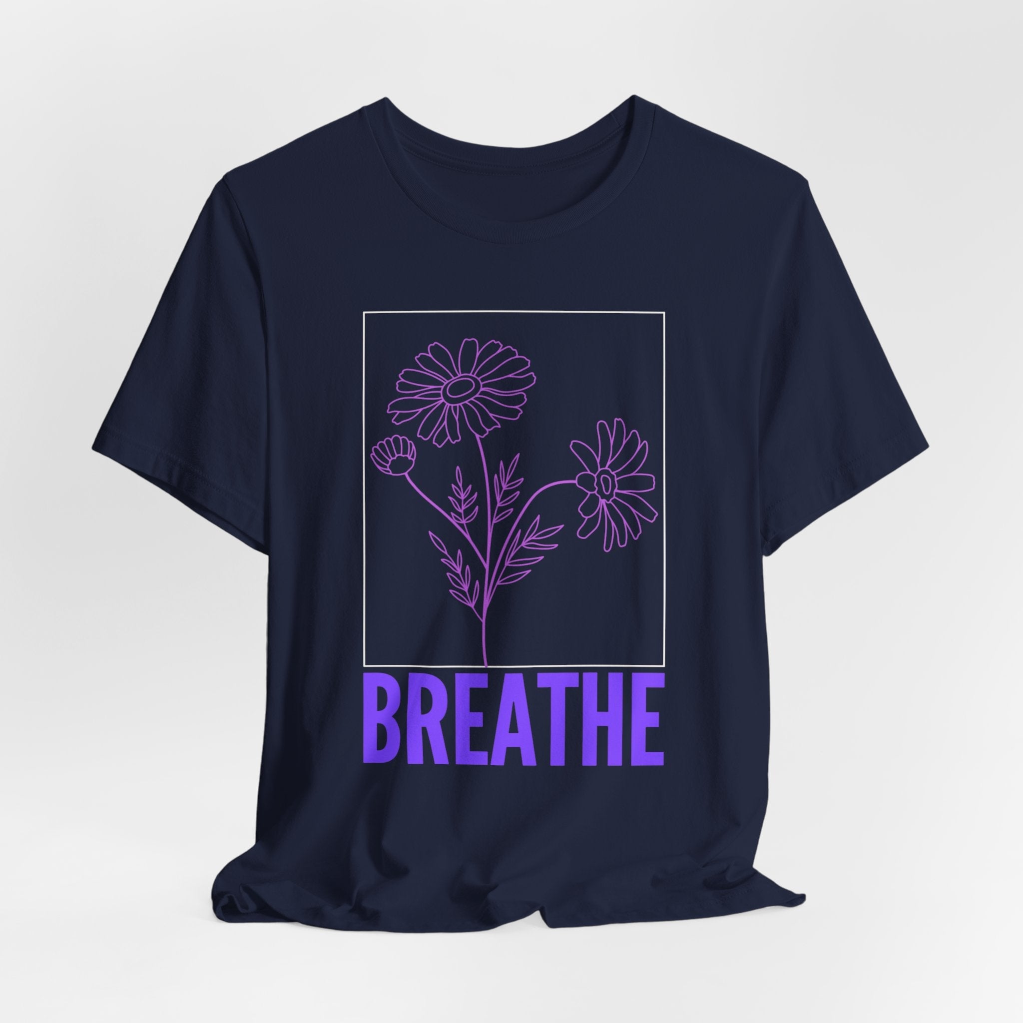 Breathe Floral Tee — Lavender Daisy Relaxation Shirt