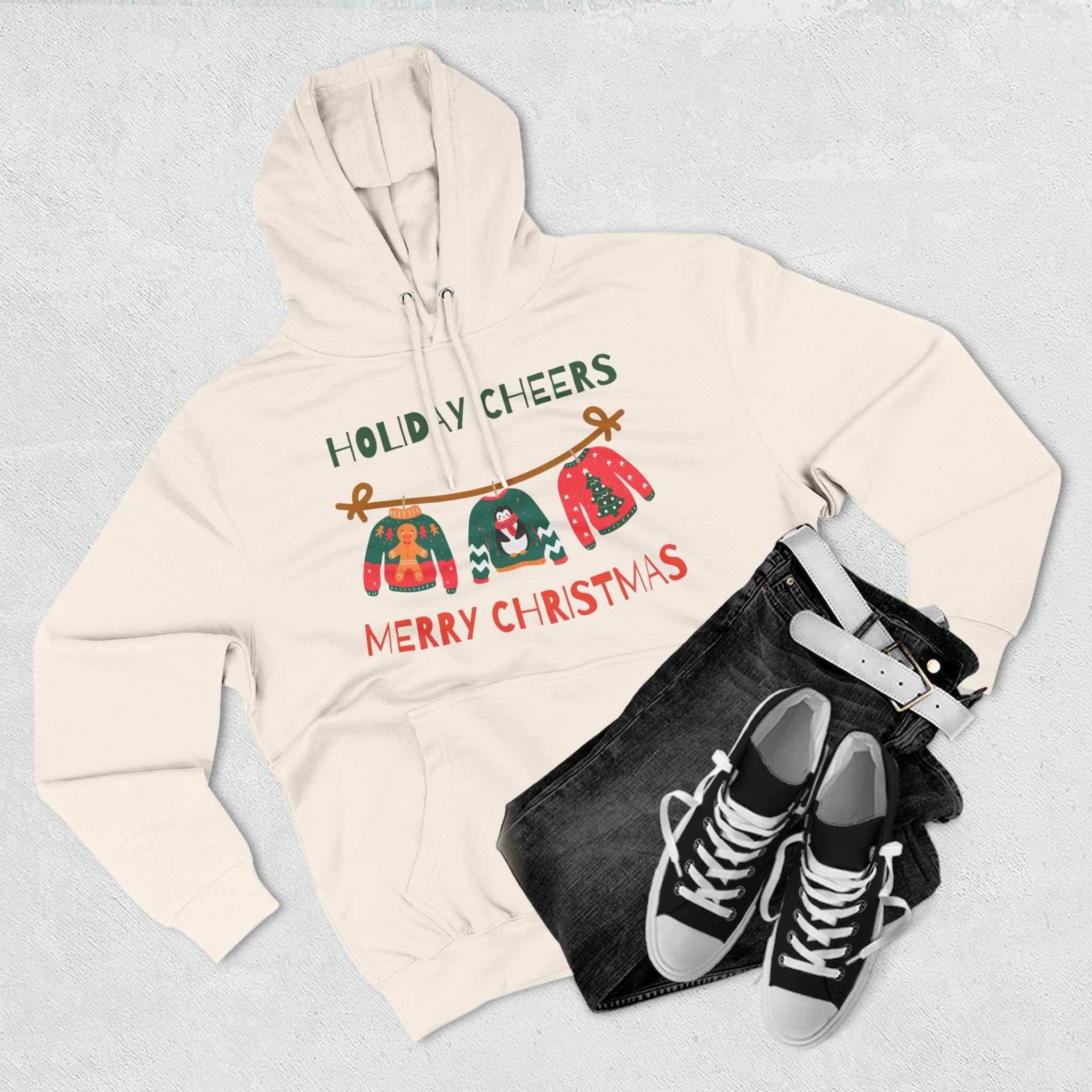 Christmas Holiday Cheers Hoodie - Merry Christmas Ugly Sweater Ornament Design