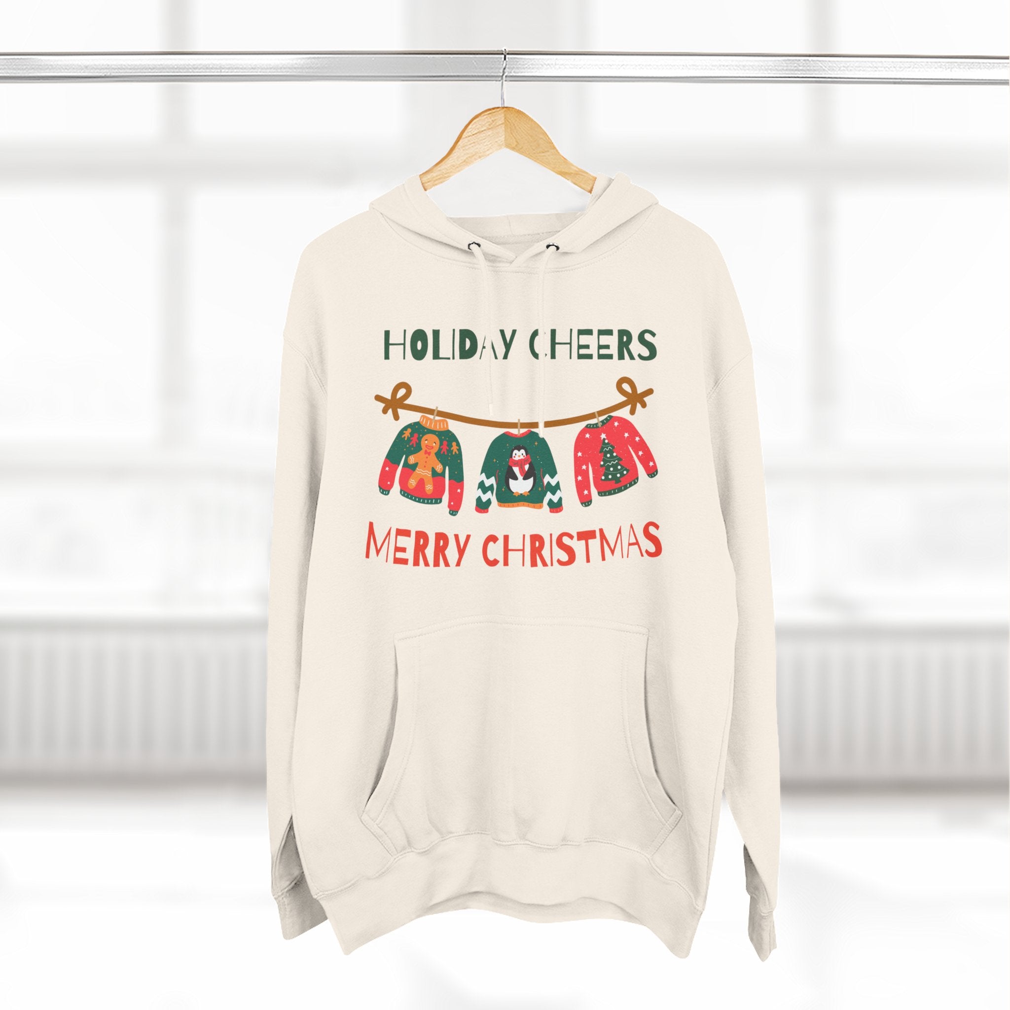 Christmas Holiday Cheers Hoodie - Merry Christmas Ugly Sweater Ornament Design