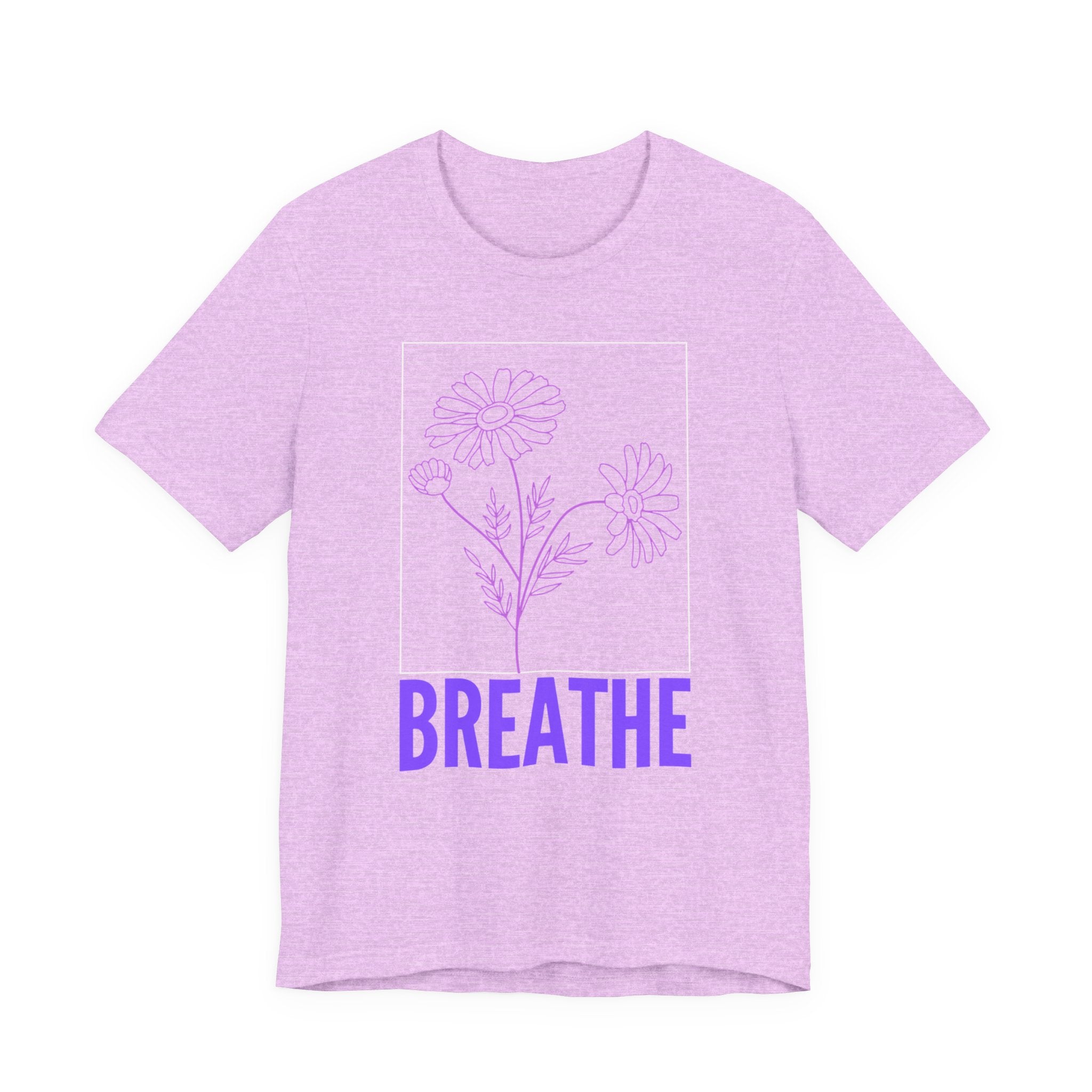 Breathe Floral Tee — Lavender Daisy Relaxation Shirt