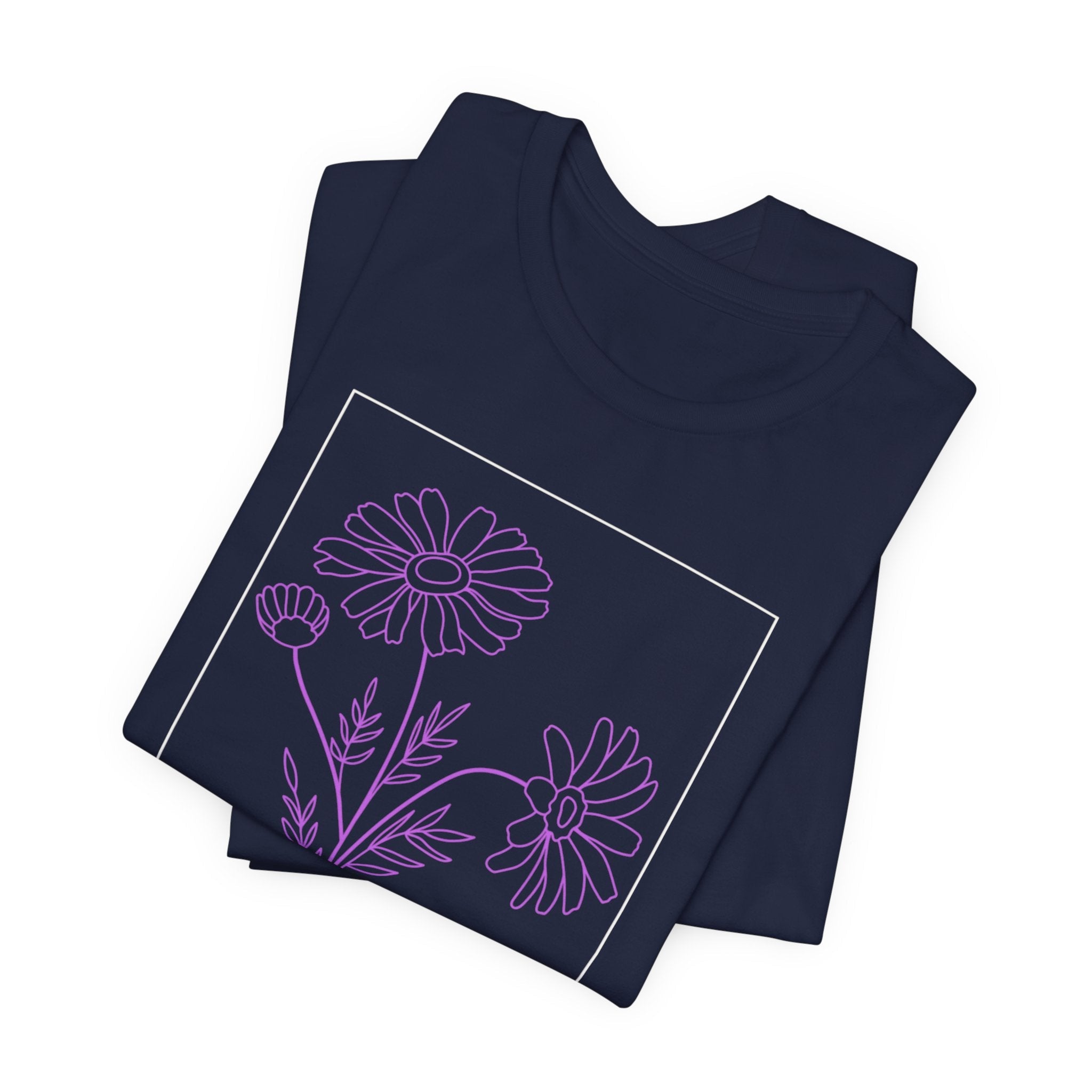 Breathe Floral Tee — Lavender Daisy Relaxation Shirt
