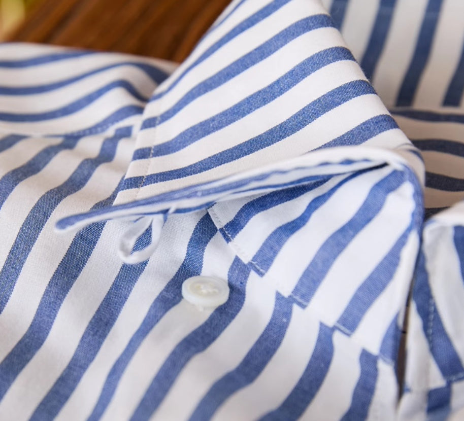 Commuter Cotton Striped Slim Shirt
