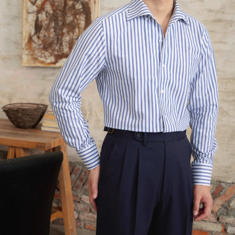 Commuter Cotton Striped Slim Shirt