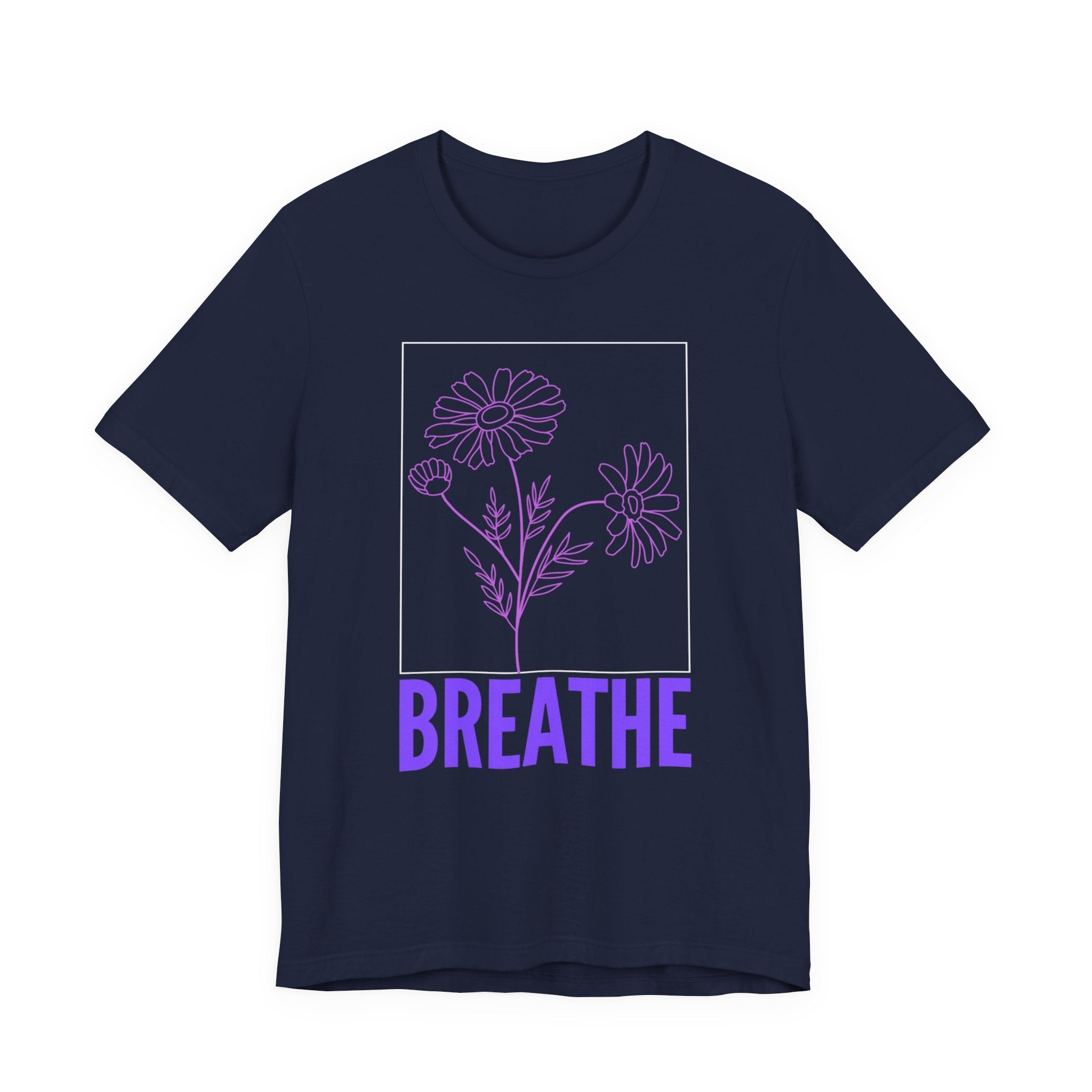 Breathe Floral Tee — Lavender Daisy Relaxation Shirt