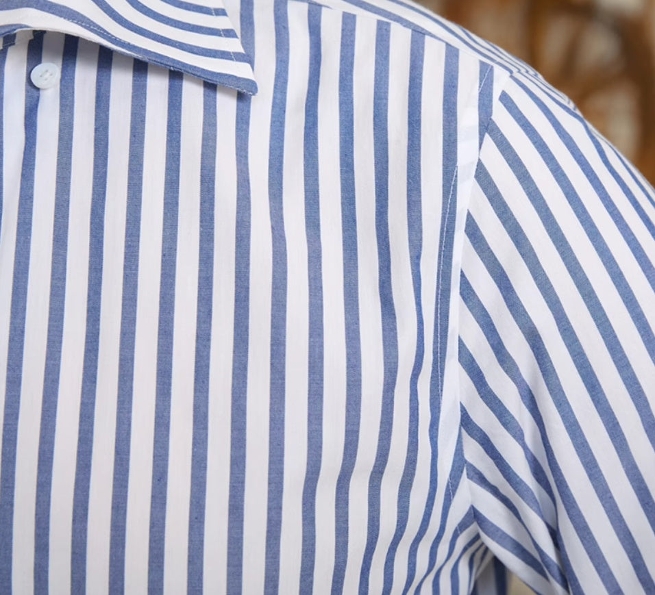 Commuter Cotton Striped Slim Shirt