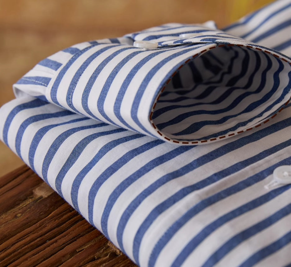 Commuter Cotton Striped Slim Shirt