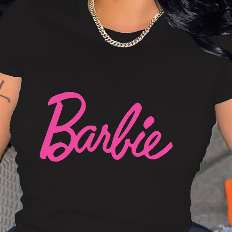 Cartoon Printed Large Size Round Neck Width